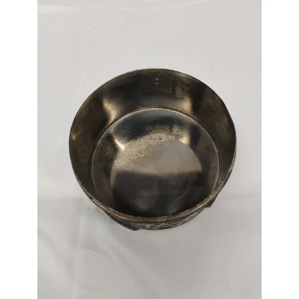 Japan Metal Trinket Dresser Box Risque Ladies Bathing At The Stream Vintage